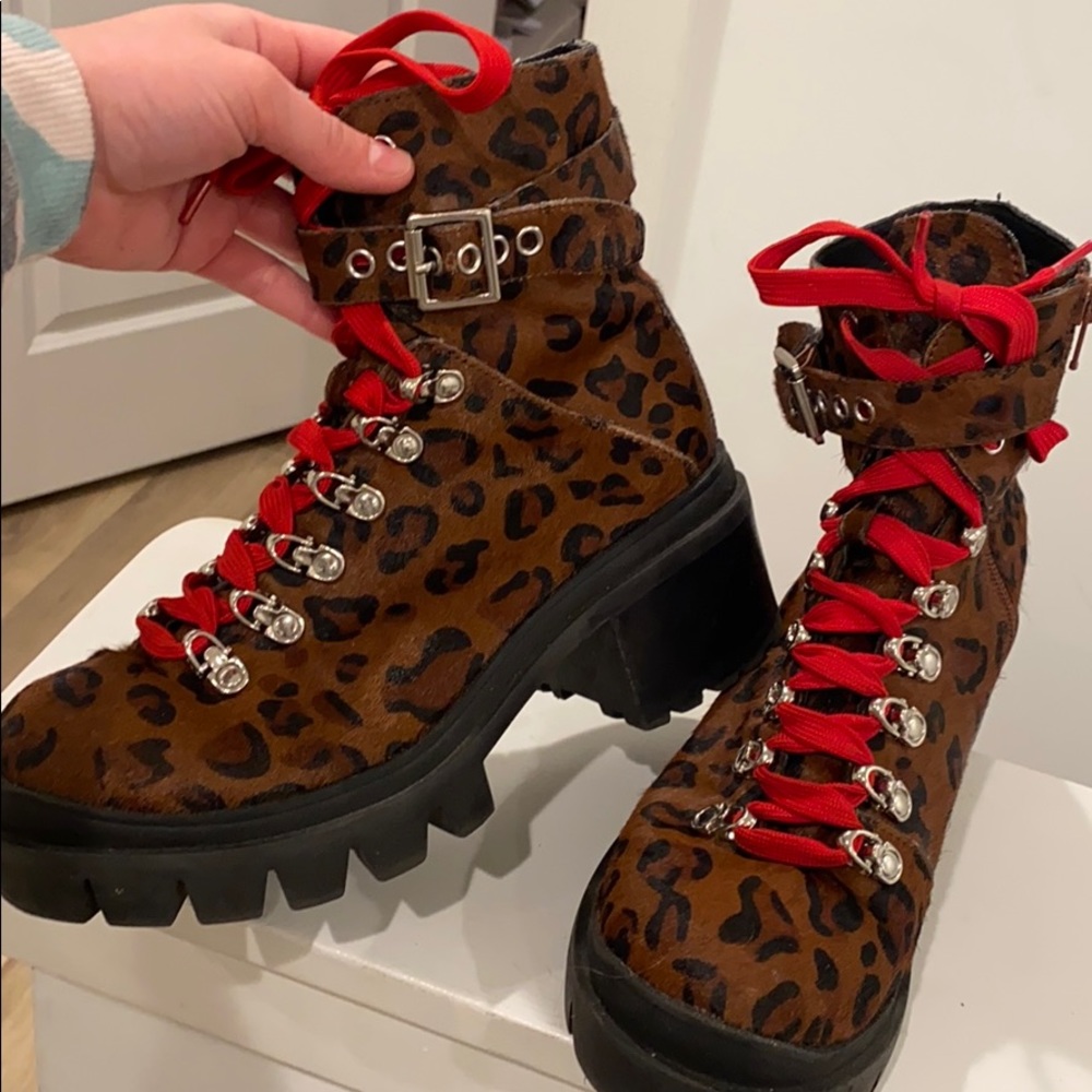 Jeffery Campbell Czech Upper Leather Cheetah Boots